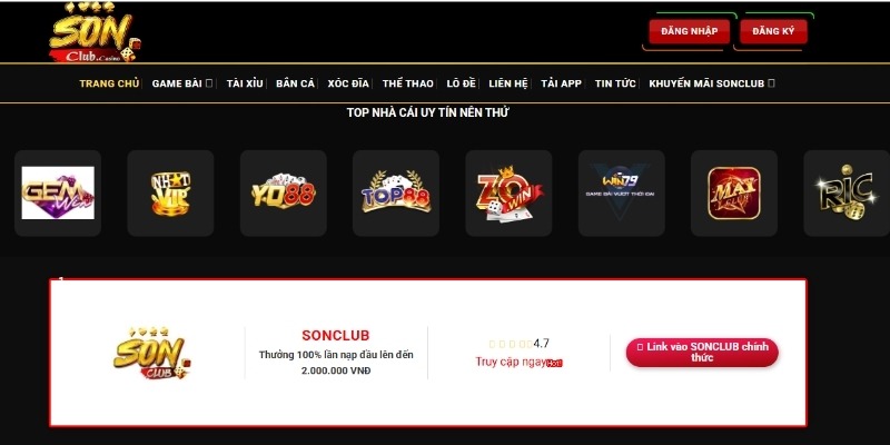 Sonclub Đổi Thưởng - Cổng Giải Trí Thu Hút Thành Viên