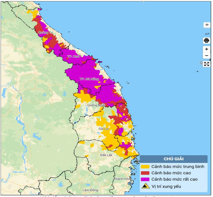 Thời tiết mưa lũ có thể kéo dài đến ngày 4-11 từ Nghệ An đến Huế